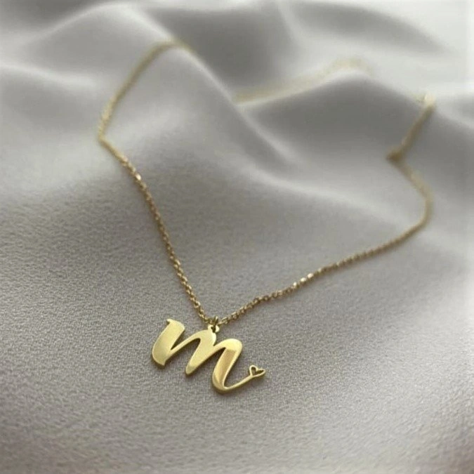 Kalpli Minimal Harf Kolye
